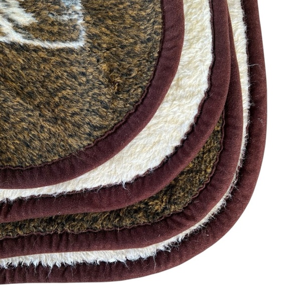 VTG San Marcos Drinking Deer Meadow Birds Reversible Plush Blanket Brown 56x85 - Picture 13 of 13